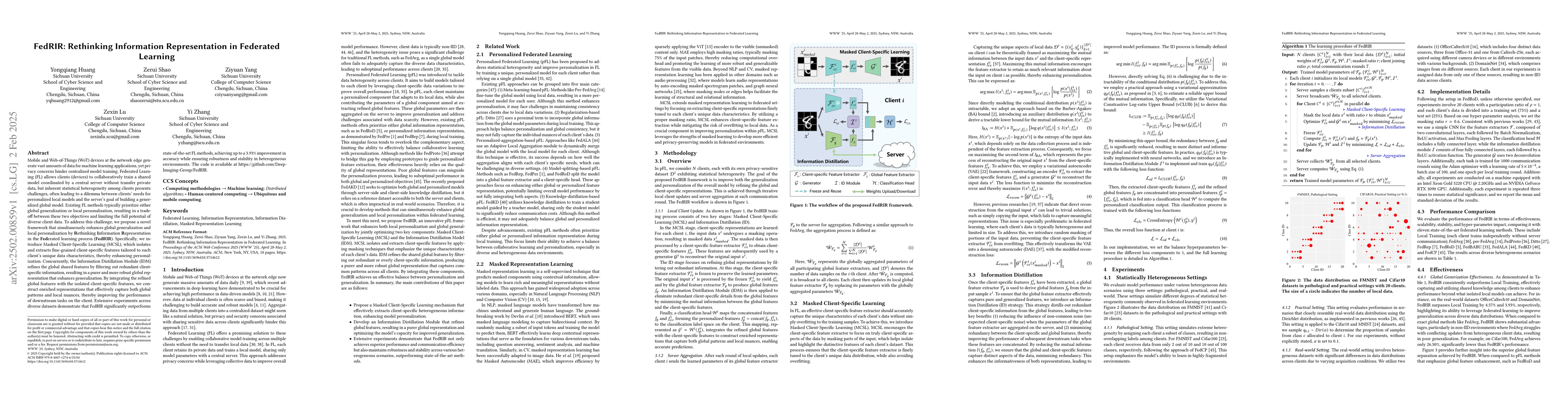 Thumbnail for FedRIR: Rethinking Information Representation in Federated Learning