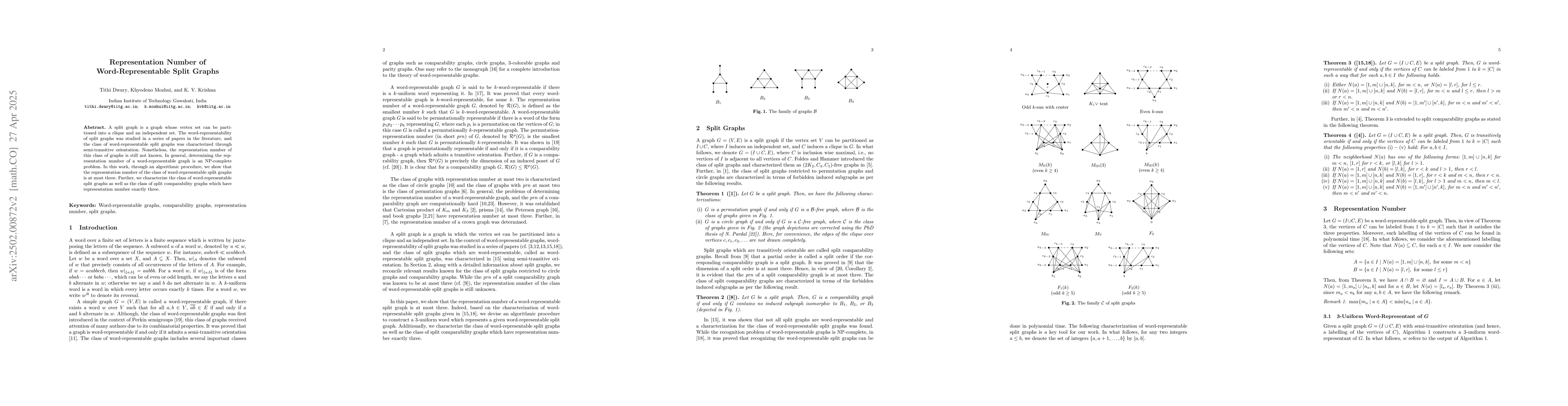 Thumbnail for Representation Number of Word-Representable Split Graphs