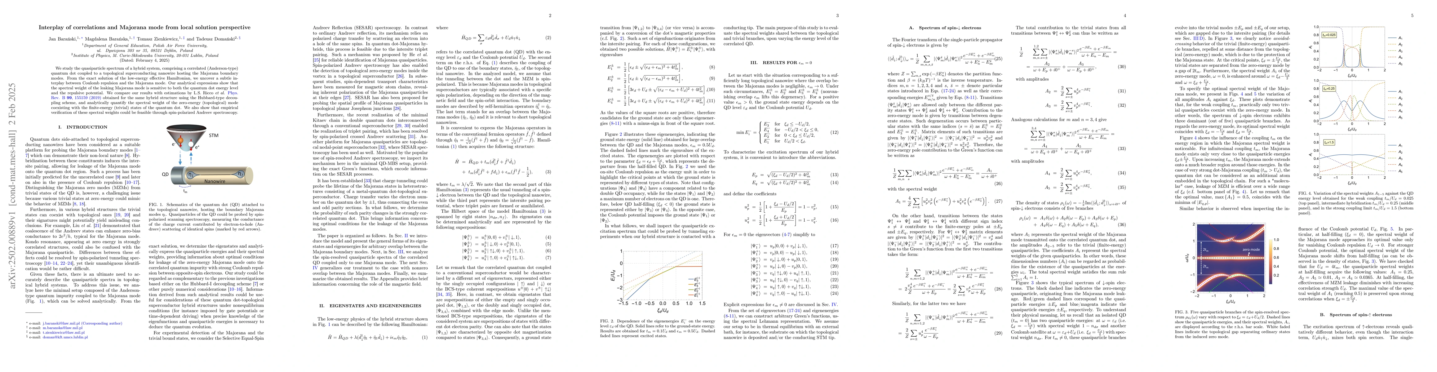 Thumbnail for Interplay of correlations and Majorana mode from local solution
  perspective
