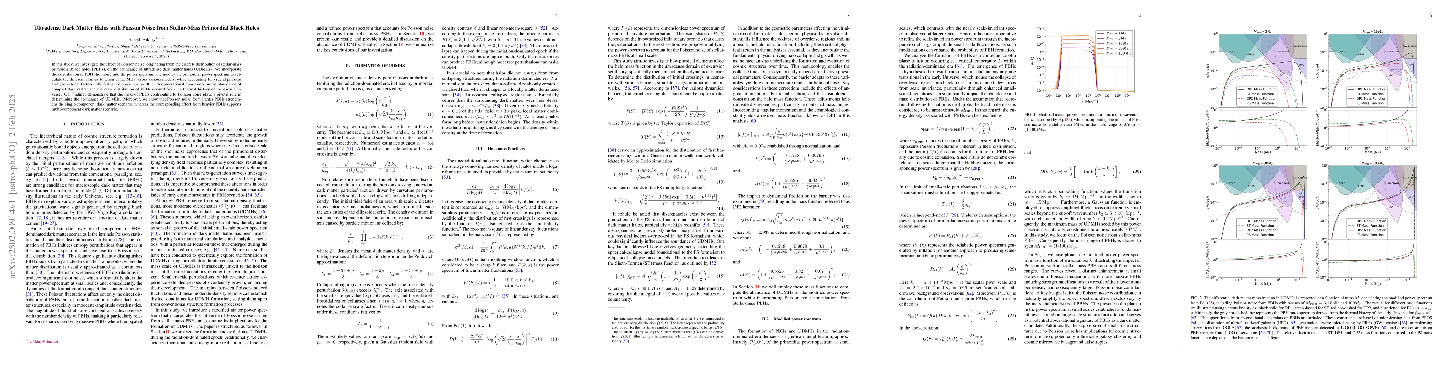 Thumbnail for Ultradense Dark Matter Halos with Poisson Noise from Stellar-Mass
  Primordial Black Holes