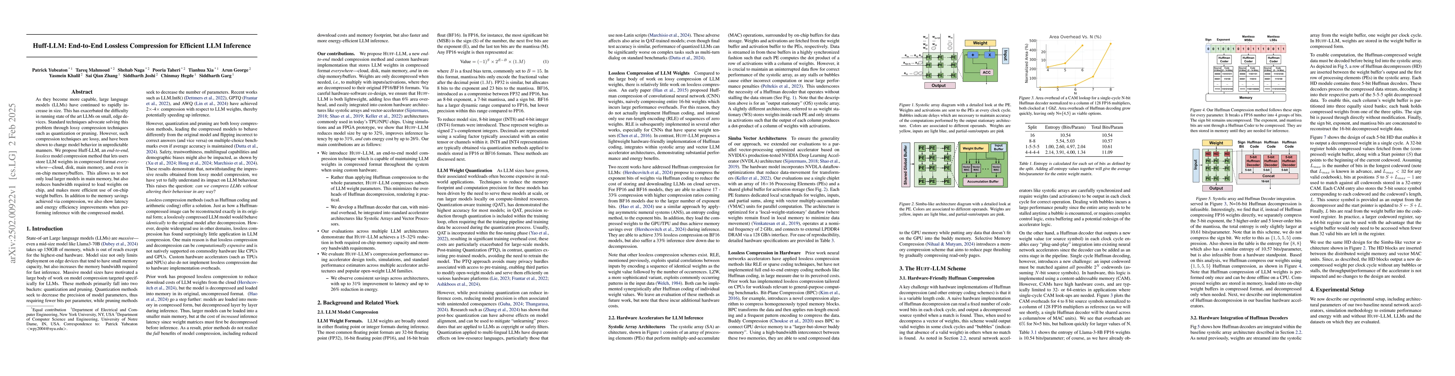 Thumbnail for Huff-LLM: End-to-End Lossless Compression for Efficient LLM Inference