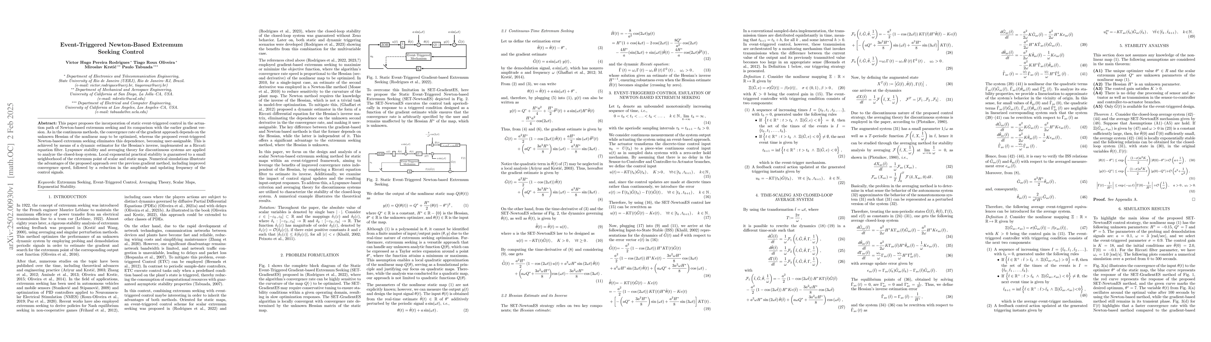 Thumbnail for Event-Triggered Newton-Based Extremum Seeking Control