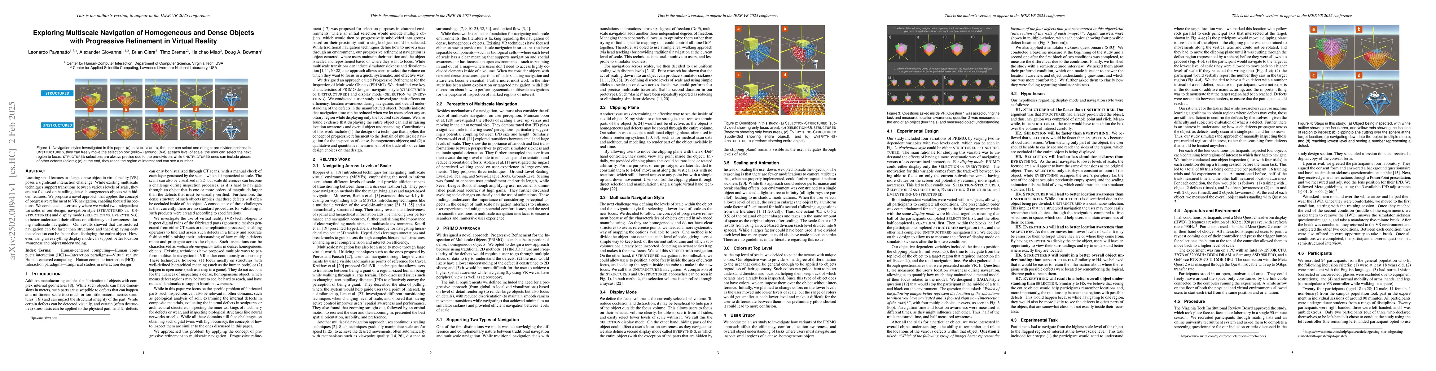 Thumbnail for Exploring Multiscale Navigation of Homogeneous and Dense Objects with
  Progressive Refinement in Virtual Reality