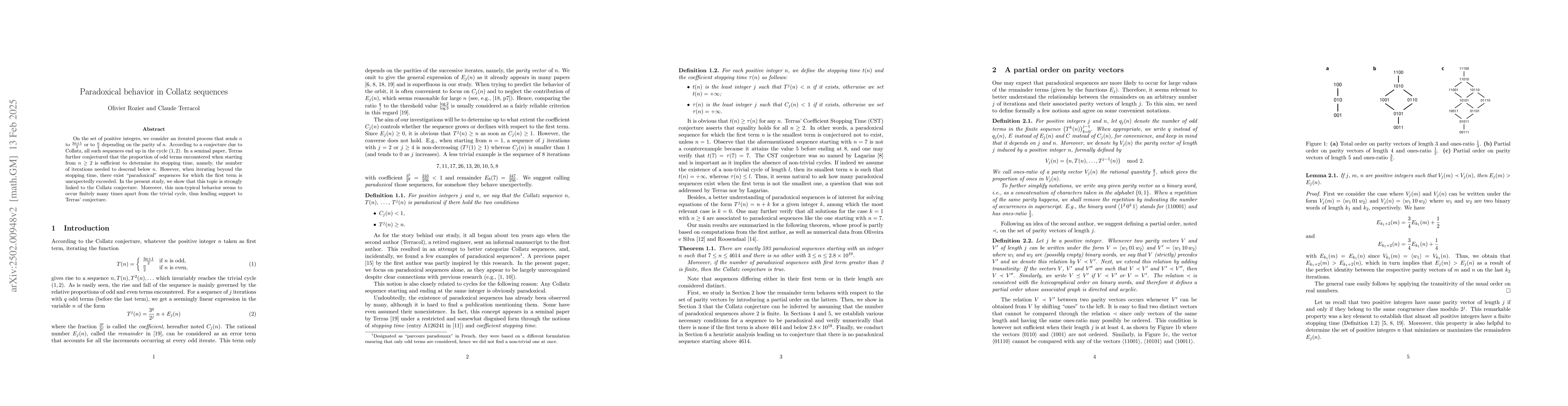 Thumbnail for Paradoxical behavior in Collatz sequences