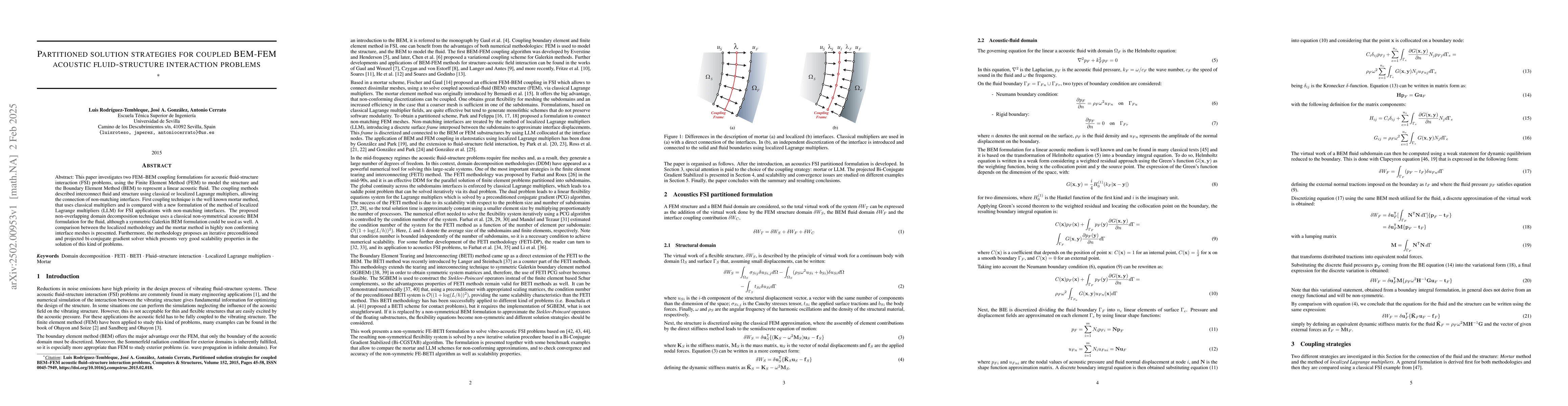 Thumbnail for Partitioned solution strategies for coupled BEM-FEM acoustic
  fluid-structure interaction problems