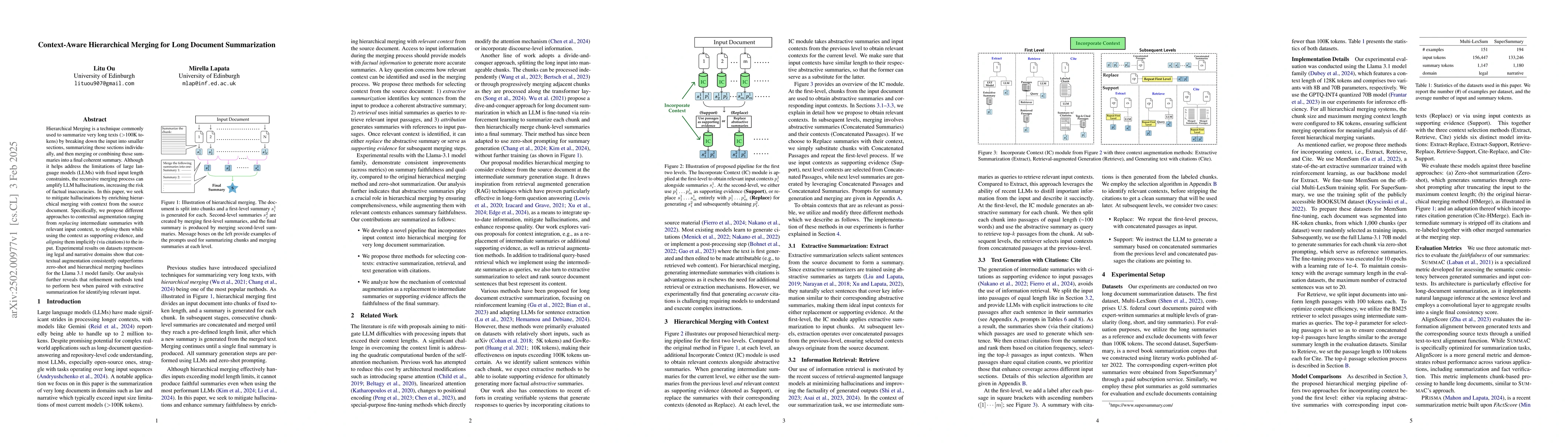 Thumbnail for Context-Aware Hierarchical Merging for Long Document Summarization