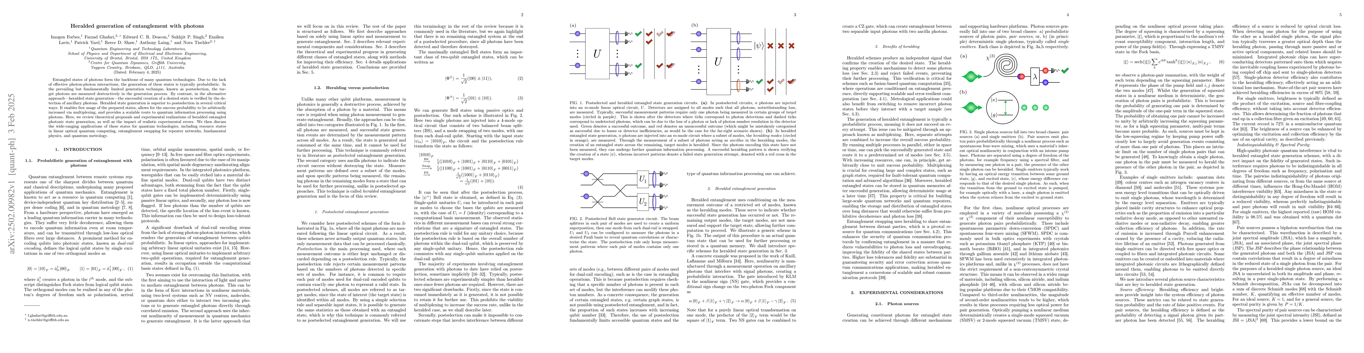 Thumbnail for Heralded generation of entanglement with photons