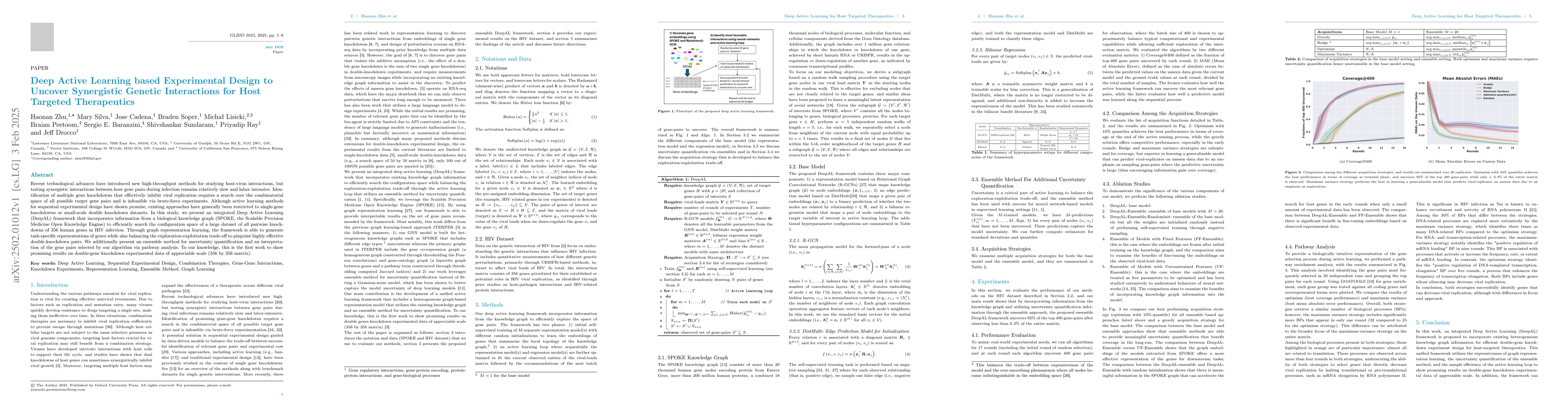 Thumbnail for Deep Active Learning based Experimental Design to Uncover Synergistic
  Genetic Interactions for Host Targeted Therapeutics