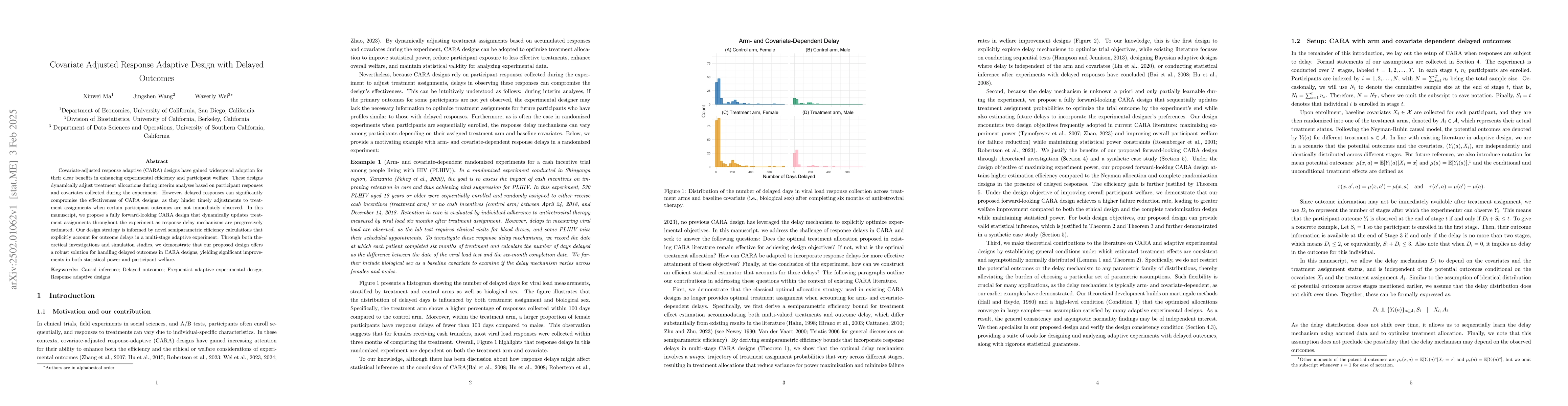 Thumbnail for Covariate Adjusted Response Adaptive Design with Delayed Outcomes
