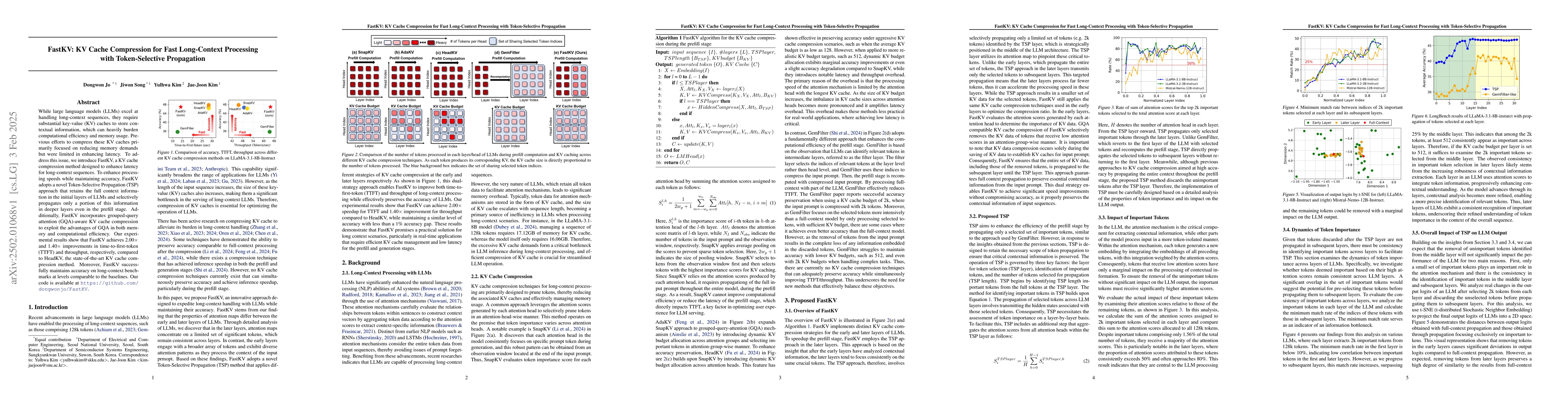 Thumbnail for FastKV: KV Cache Compression for Fast Long-Context Processing with
  Token-Selective Propagation
