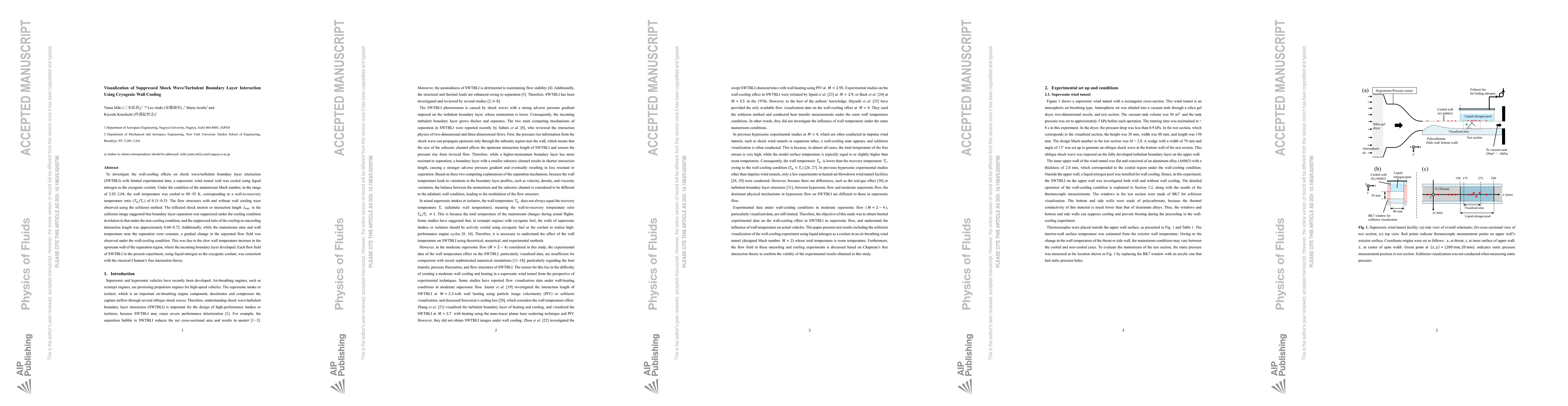 Thumbnail for Visualization of Suppressed Shock Wave/Turbulent Boundary Layer
  Interaction Using Cryogenic Wall Cooling