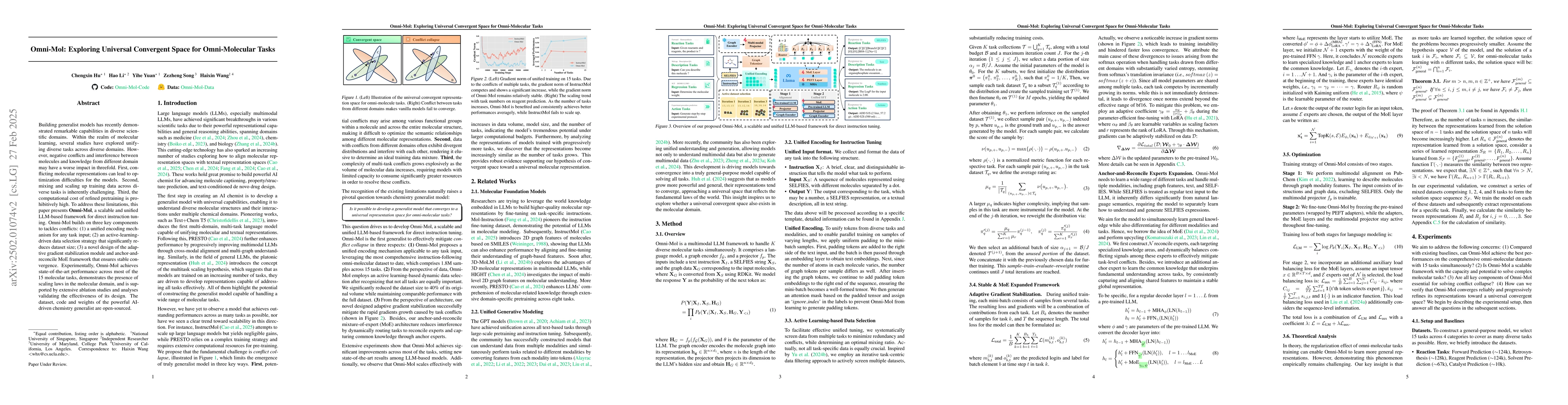 Thumbnail for Omni-Mol: Exploring Universal Convergent Space for Omni-Molecular Tasks