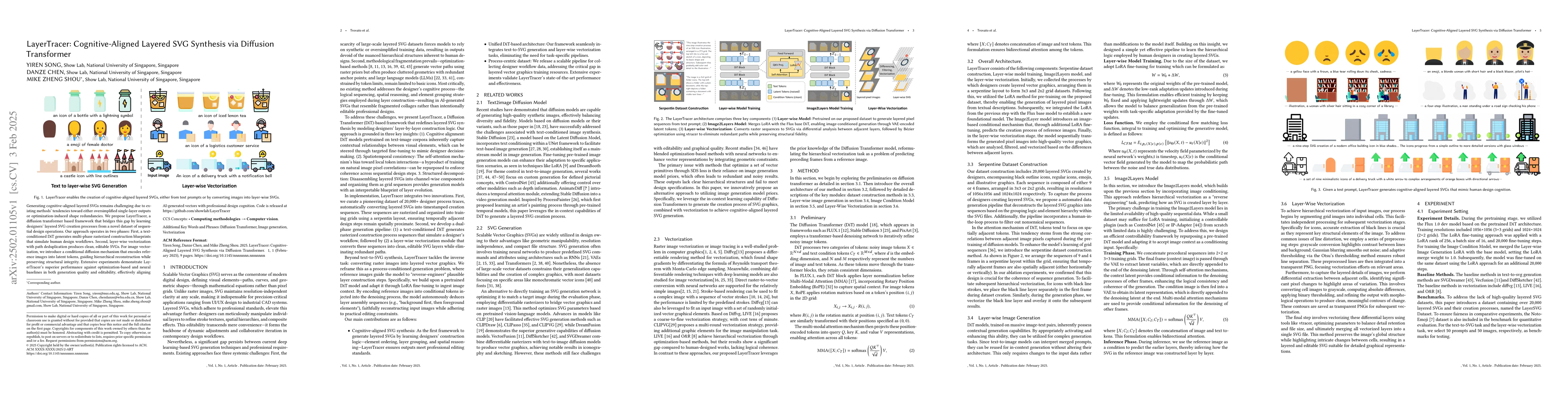 Thumbnail for LayerTracer: Cognitive-Aligned Layered SVG Synthesis via Diffusion
  Transformer