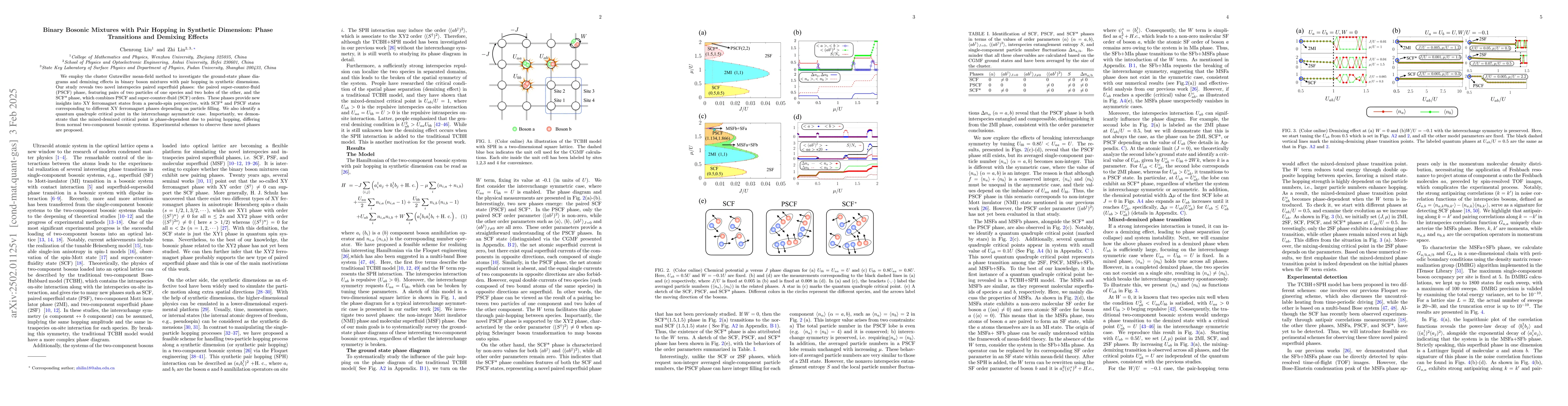 Thumbnail for Binary Bosonic Mixtures with Pair Hopping in Synthetic Dimension: Phase
  Transitions and Demixing Effects