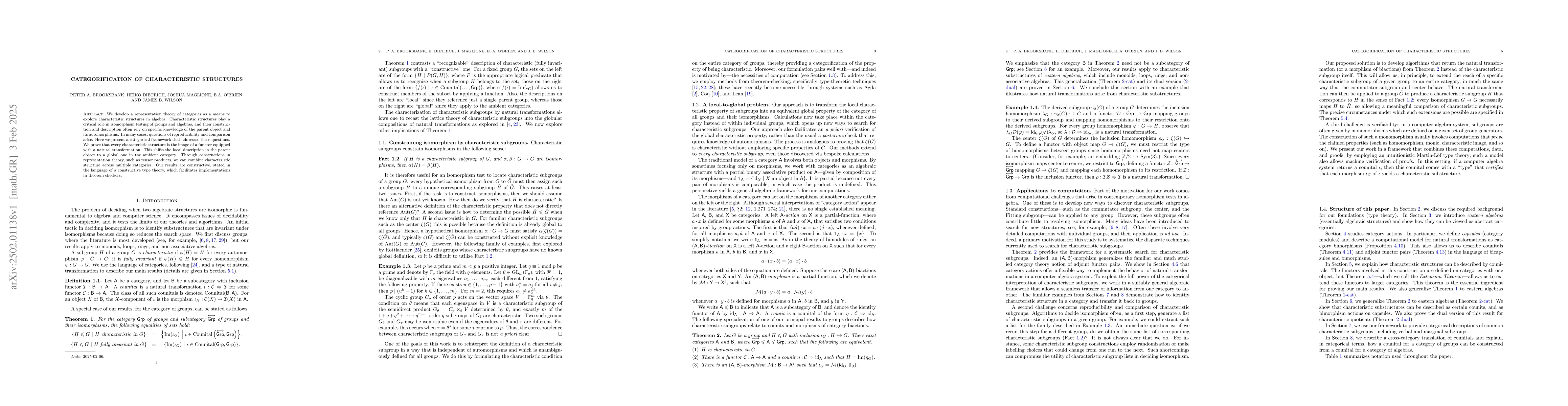 Thumbnail for Categorification of characteristic structures