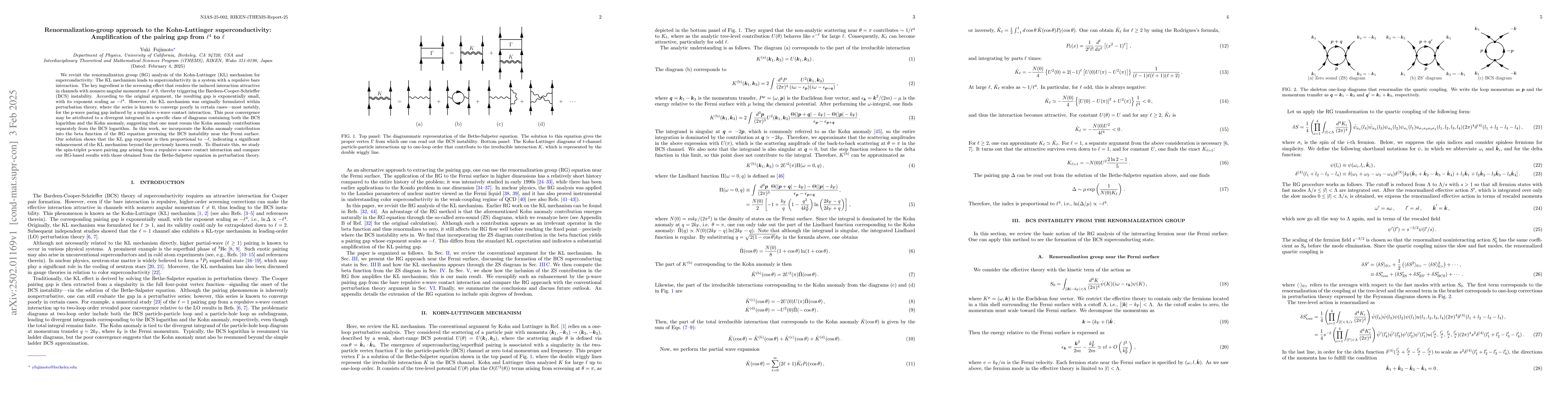 Thumbnail for Renormalization-group approach to the Kohn-Luttinger superconductivity:
  Amplification of the pairing gap from $\ell^4$ to $\ell$