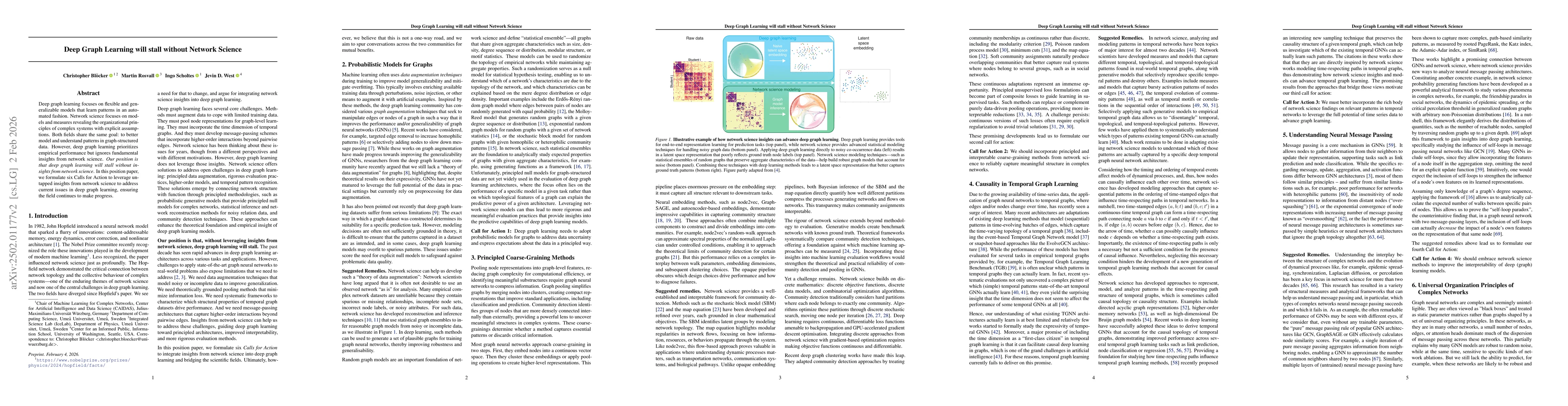Thumbnail for Deep Graph Learning will stall without Network Science