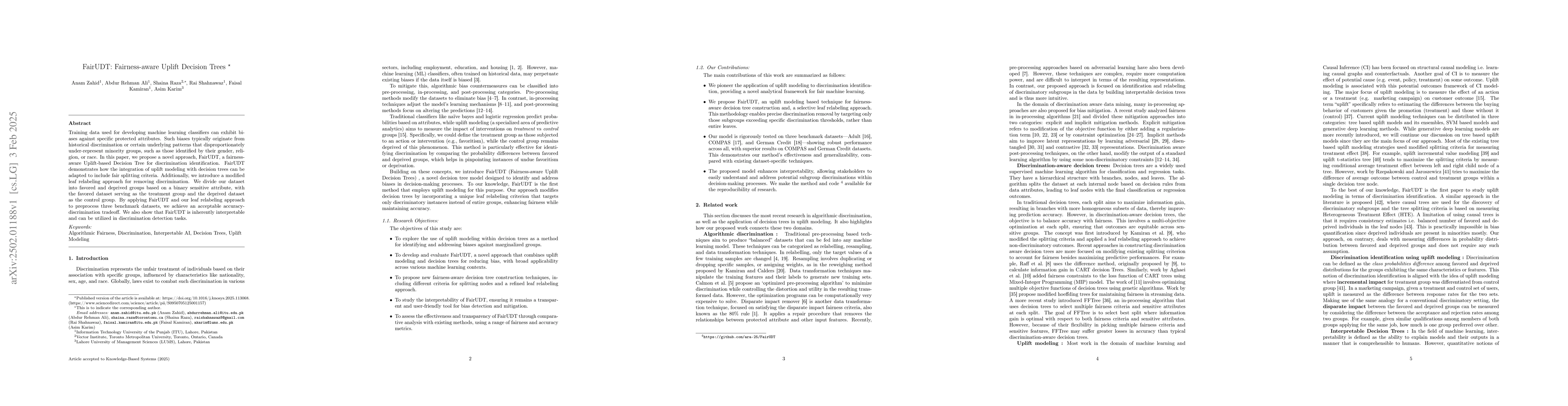 Thumbnail for FairUDT: Fairness-aware Uplift Decision Trees