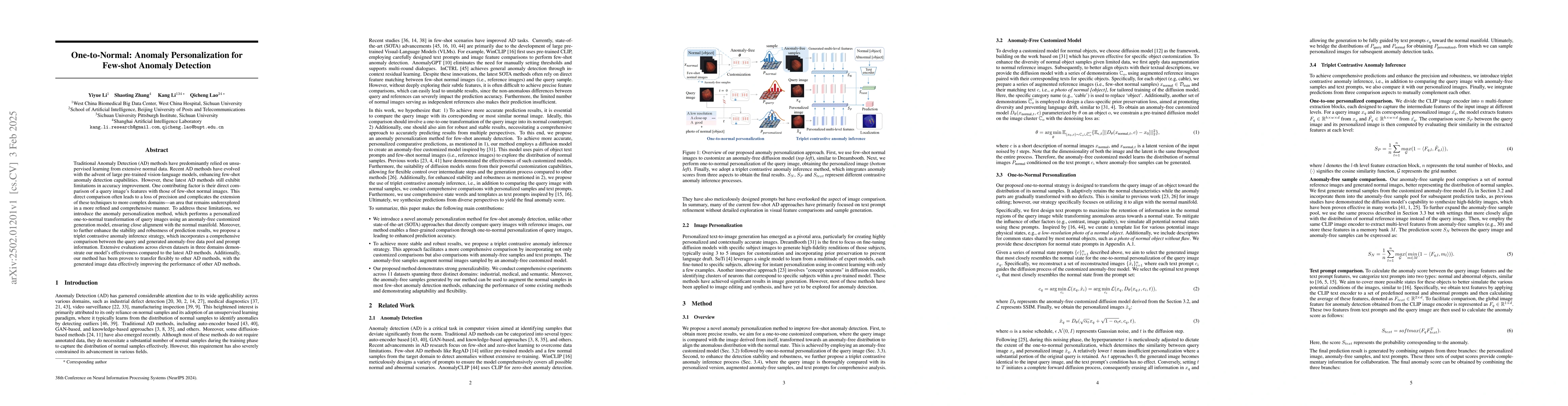 Thumbnail for One-to-Normal: Anomaly Personalization for Few-shot Anomaly Detection