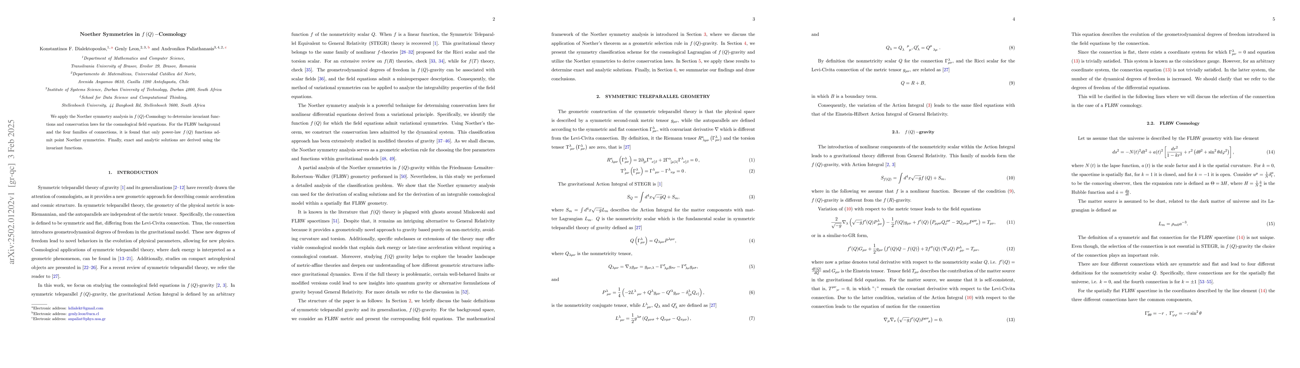 Thumbnail for Noether Symmetries in $f(Q)-$Cosmology