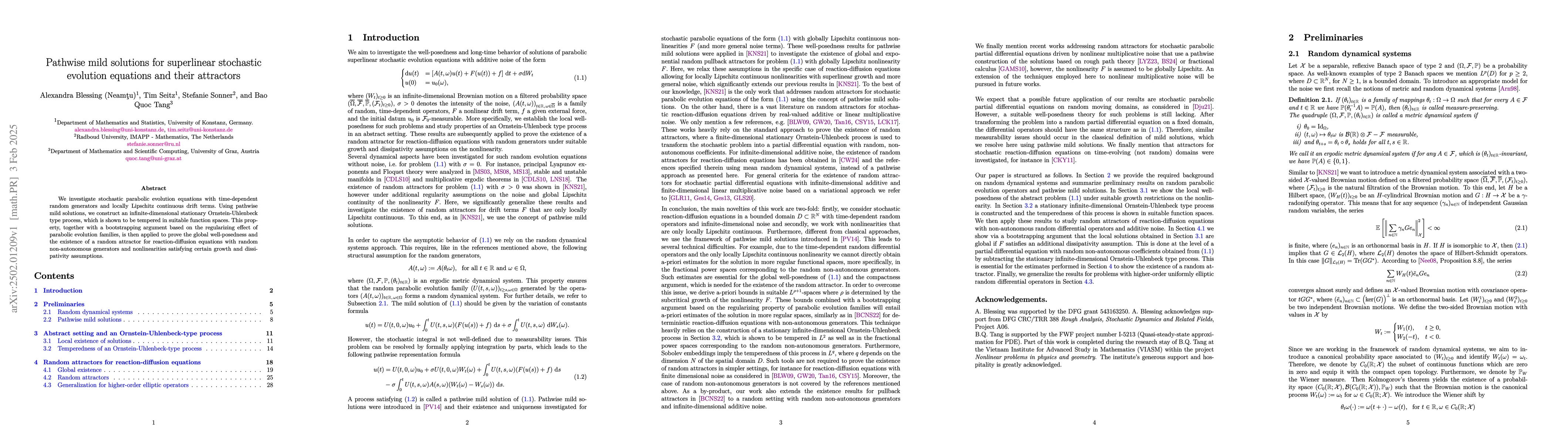 Thumbnail for Pathwise mild solutions for superlinear stochastic evolution equations
  and their attractors