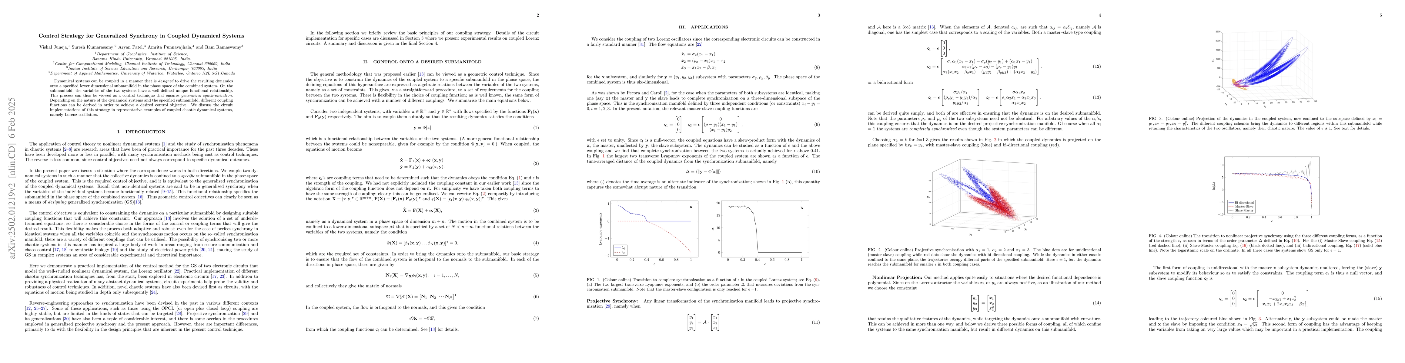 Thumbnail for Control Strategy for Generalized Synchrony in Coupled Dynamical Systems
