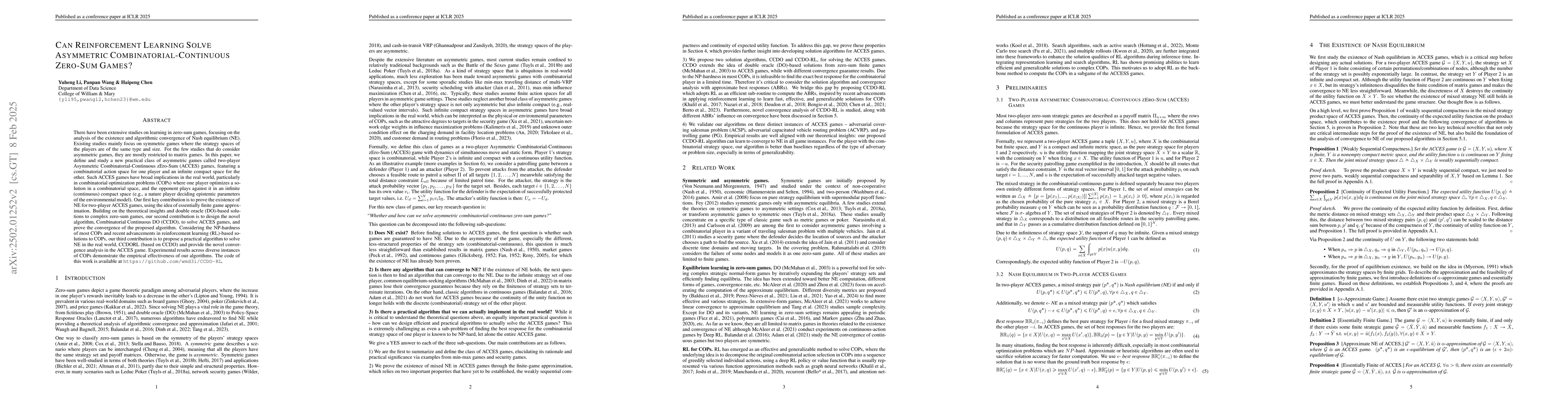 Thumbnail for Can Reinforcement Learning Solve Asymmetric Combinatorial-Continuous
  Zero-Sum Games?