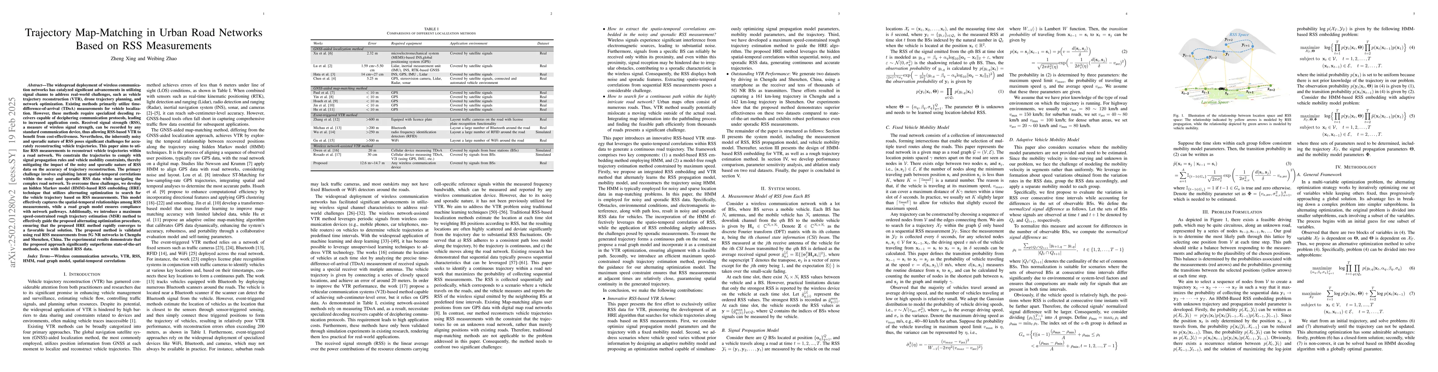 Thumbnail for Trajectory Map-Matching in Urban Road Networks Based on RSS Measurements