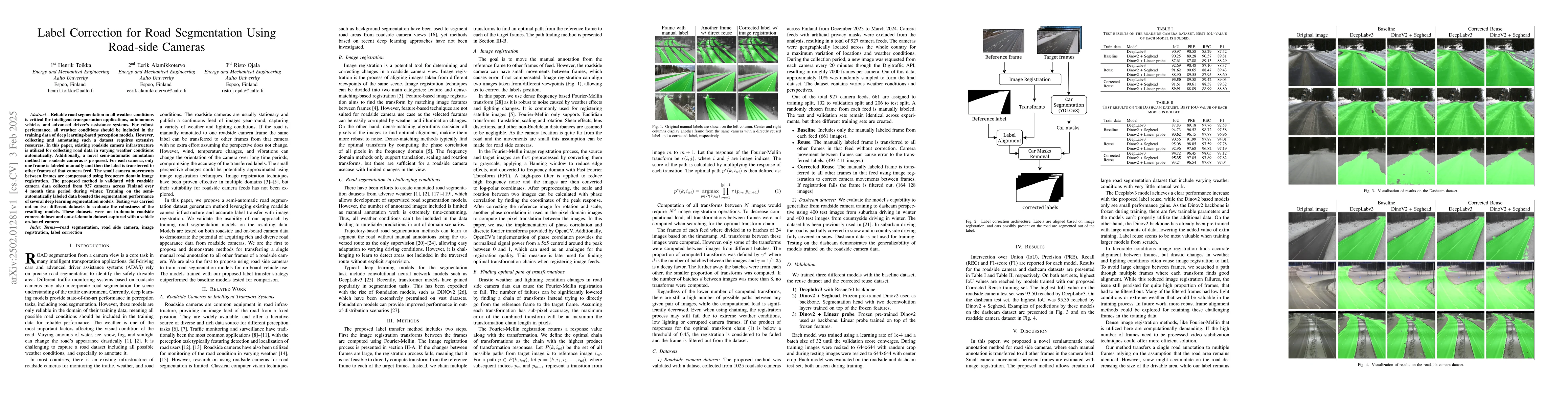 Thumbnail for Label Correction for Road Segmentation Using Road-side Cameras