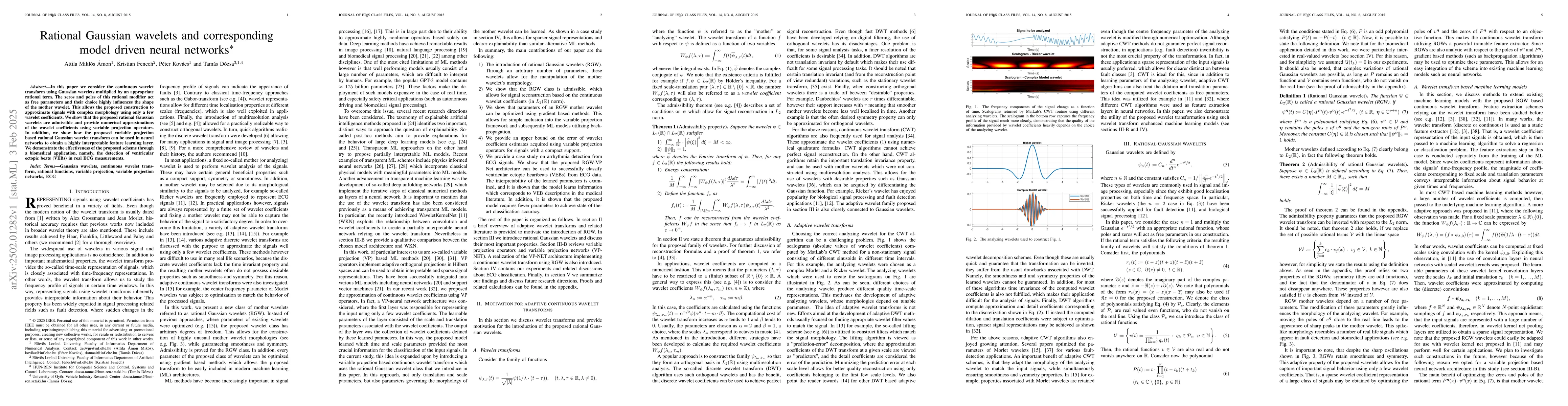 Thumbnail for Rational Gaussian wavelets and corresponding model driven neural
  networks