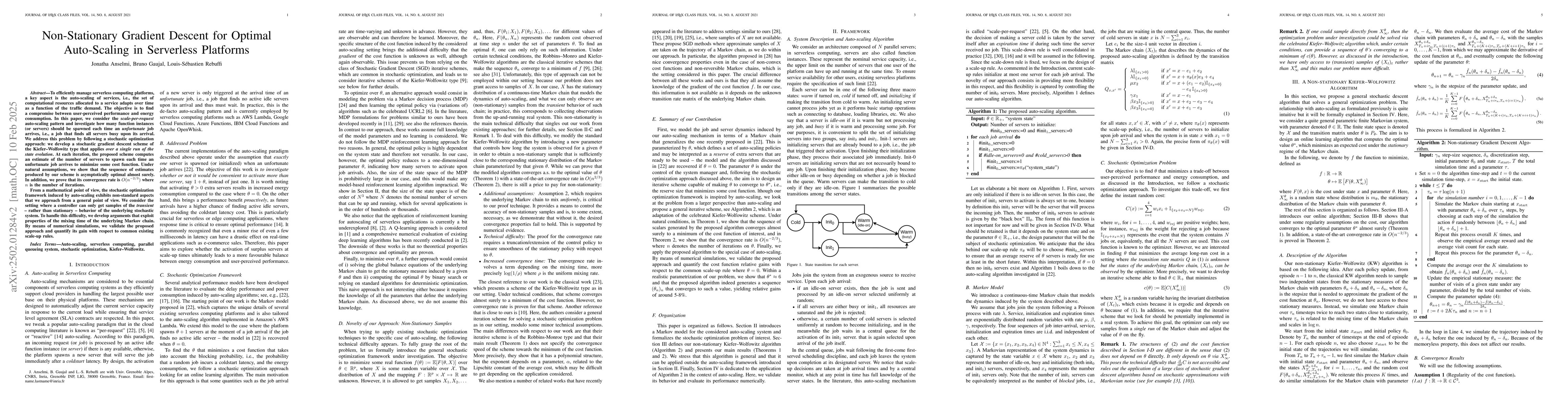 Thumbnail for Non-Stationary Gradient Descent for Optimal Auto-Scaling in Serverless
  Platforms