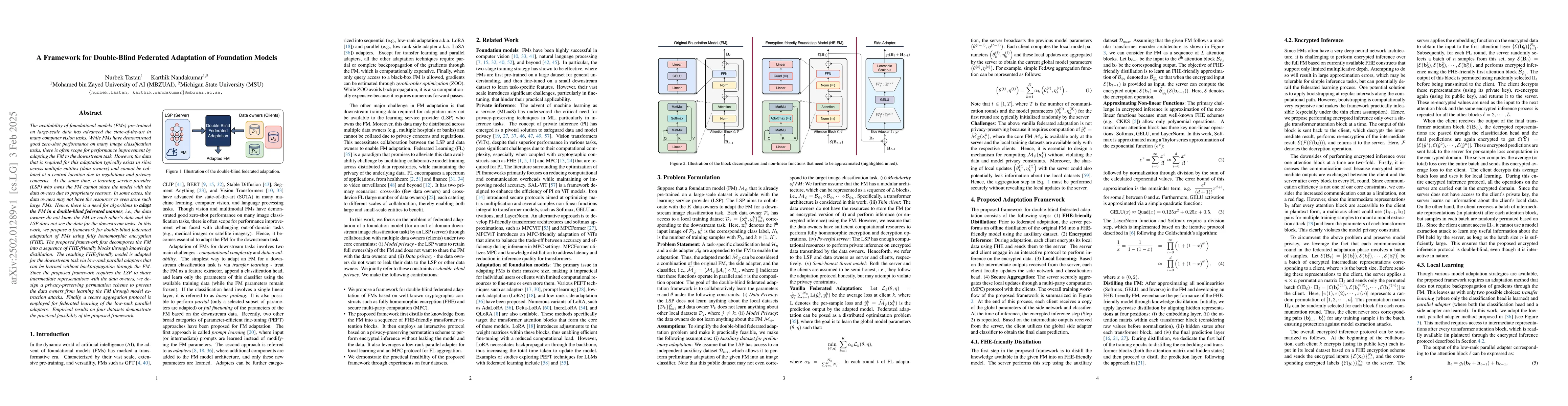 Thumbnail for A Framework for Double-Blind Federated Adaptation of Foundation Models