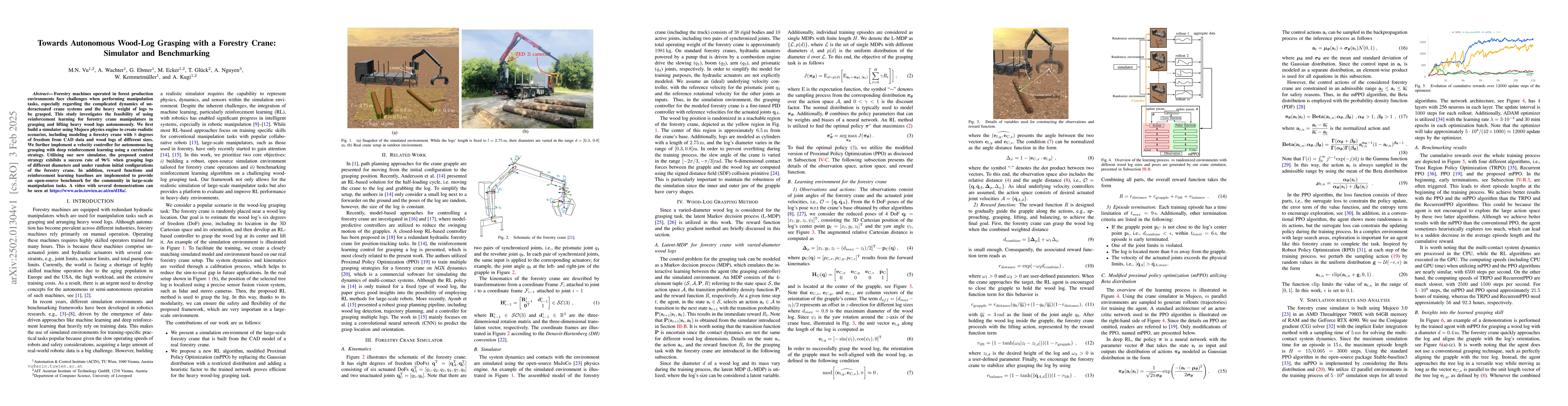 Thumbnail for Towards Autonomous Wood-Log Grasping with a Forestry Crane: Simulator
  and Benchmarking