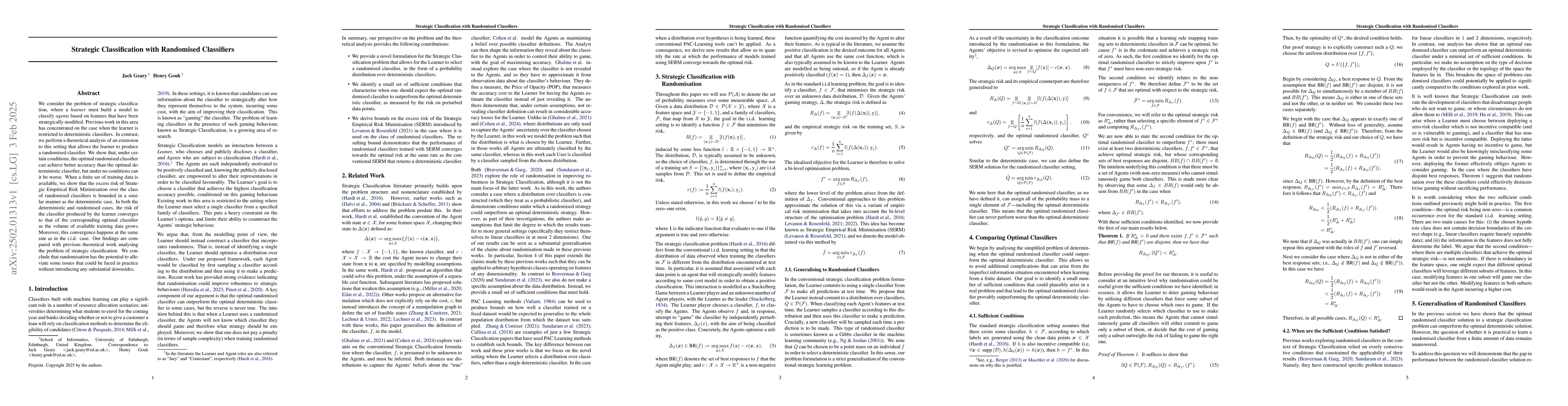 Thumbnail for Strategic Classification with Randomised Classifiers