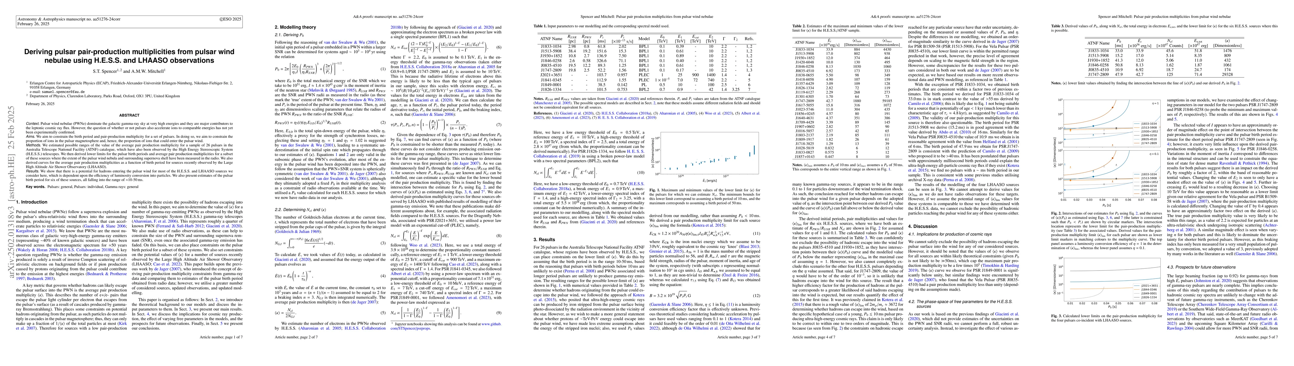Thumbnail for Deriving pulsar pair-production multiplicities from pulsar wind nebulae
  using H.E.S.S. and LHAASO observations