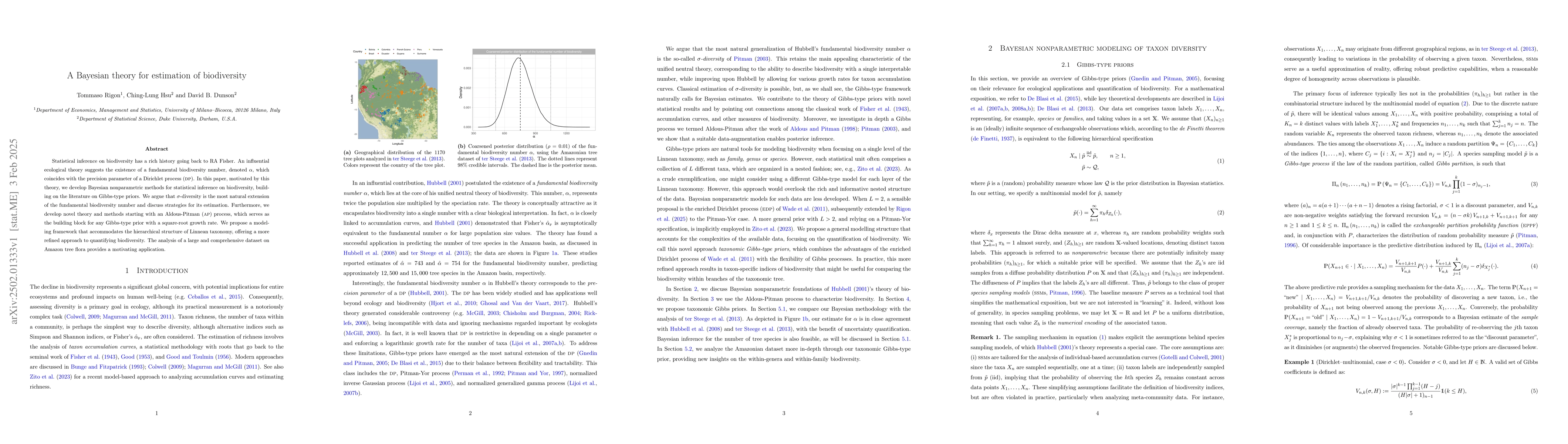 Thumbnail for A Bayesian theory for estimation of biodiversity