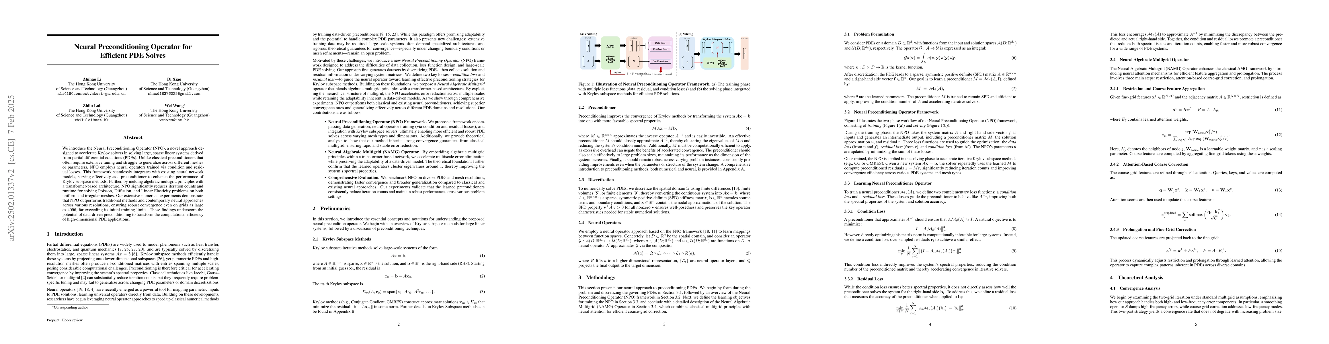Thumbnail for Neural Preconditioning Operator for Efficient PDE Solves