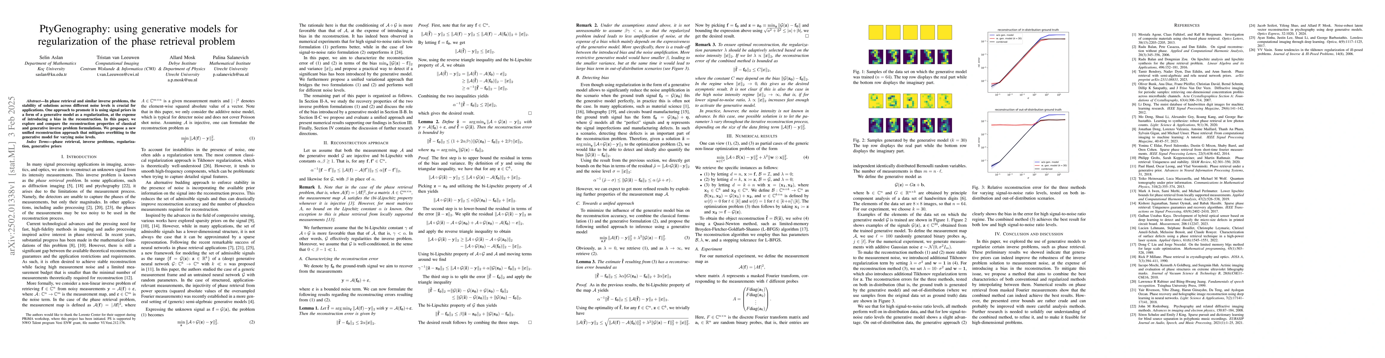 Thumbnail for PtyGenography: using generative models for regularization of the phase
  retrieval problem