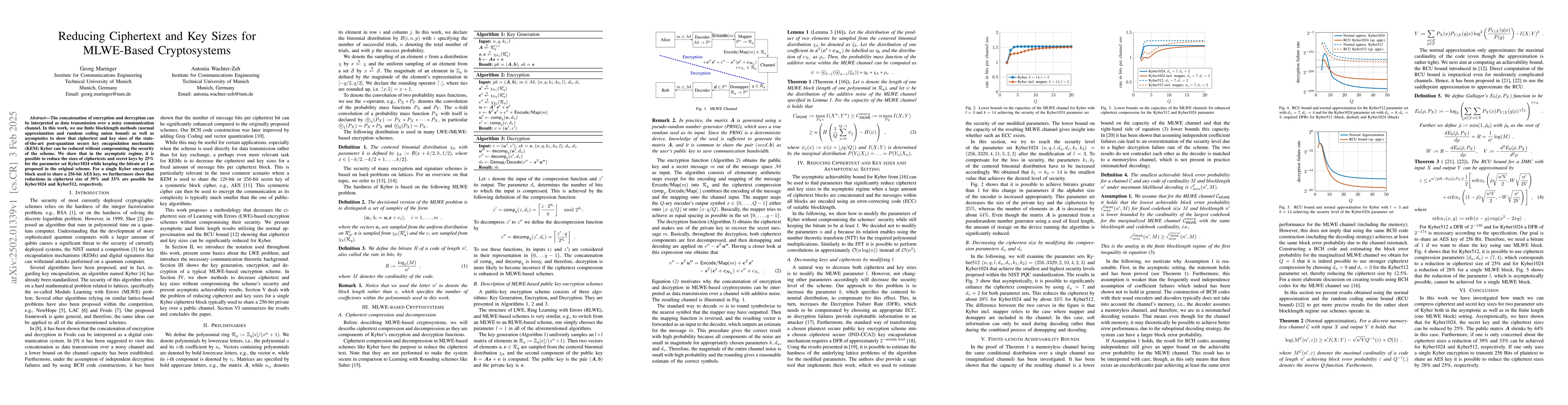 Thumbnail for Reducing Ciphertext and Key Sizes for MLWE-Based Cryptosystems