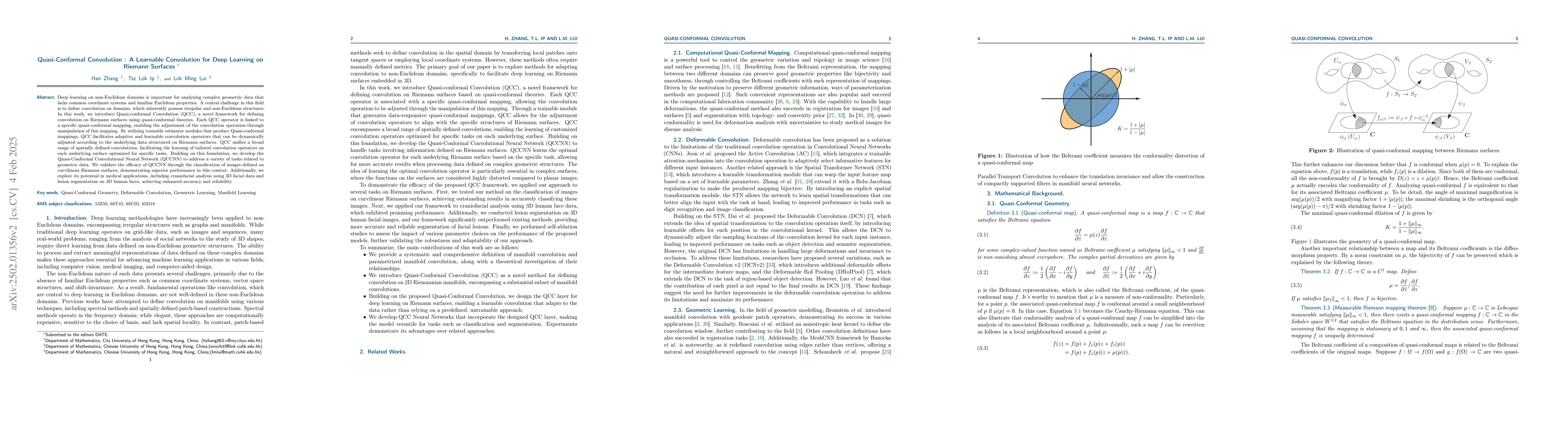 Thumbnail for Quasi-Conformal Convolution : A Learnable Convolution for Deep Learning
  on Riemann Surfaces