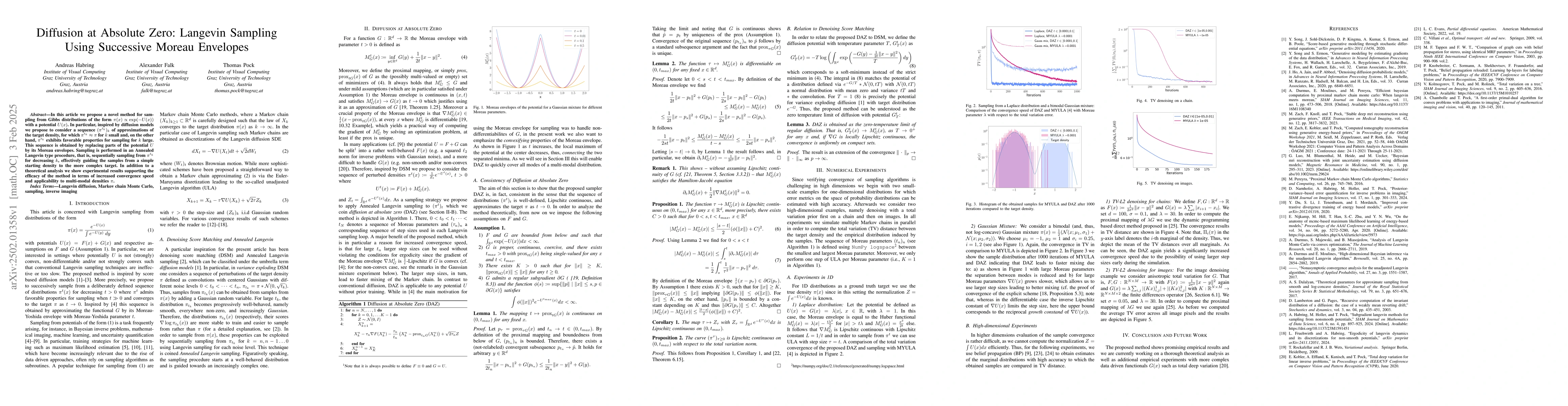 Thumbnail for Diffusion at Absolute Zero: Langevin Sampling Using Successive Moreau
  Envelopes