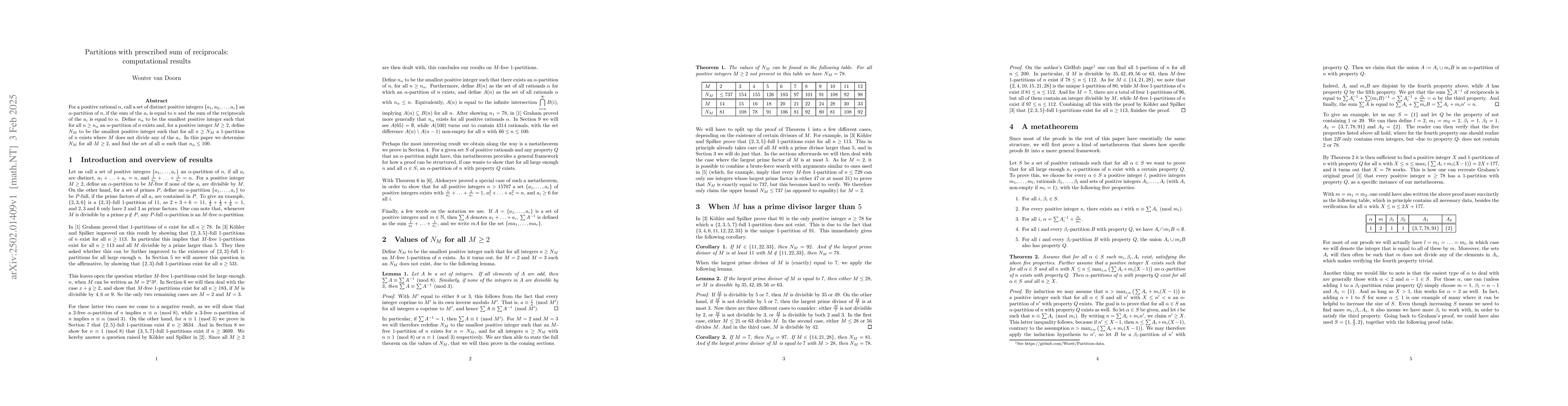 Thumbnail for Partitions with prescribed sum of reciprocals: computational results