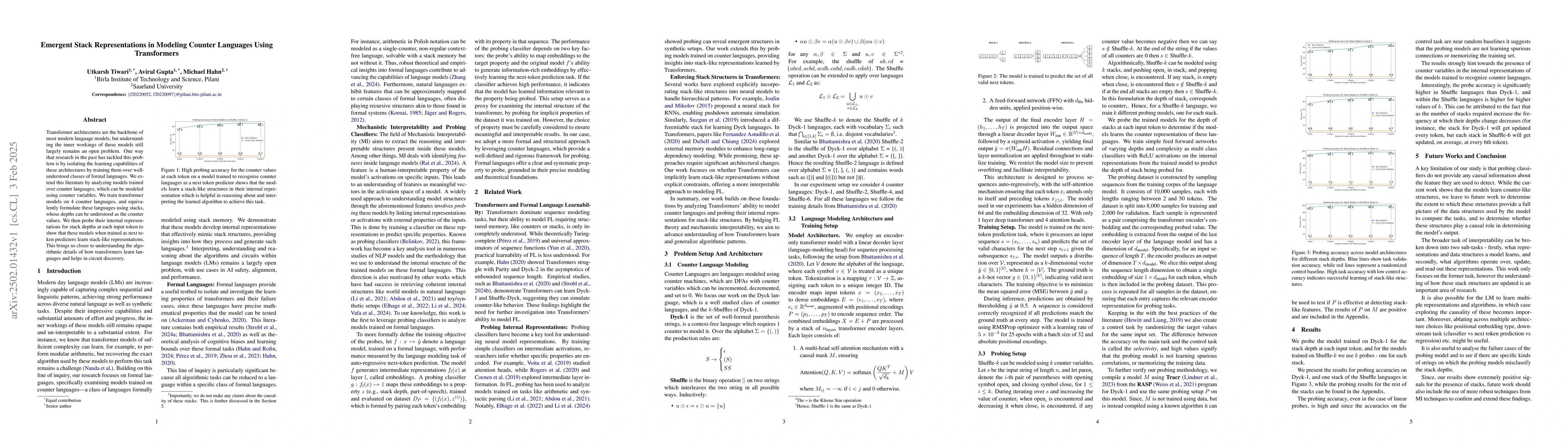 Thumbnail for Emergent Stack Representations in Modeling Counter Languages Using
  Transformers