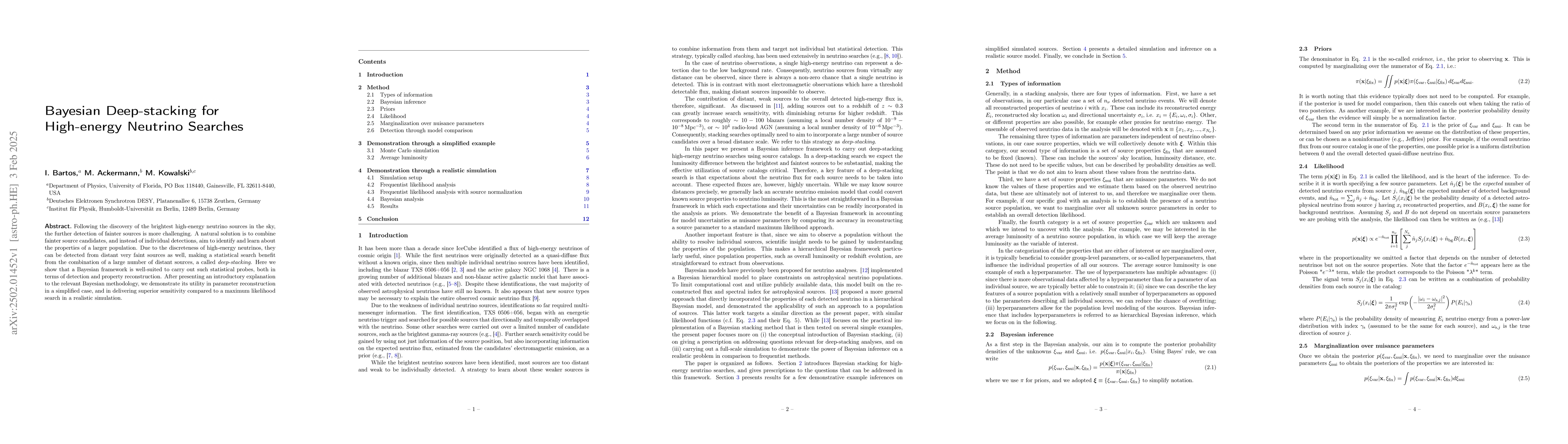 Thumbnail for Bayesian Deep-stacking for High-energy Neutrino Searches