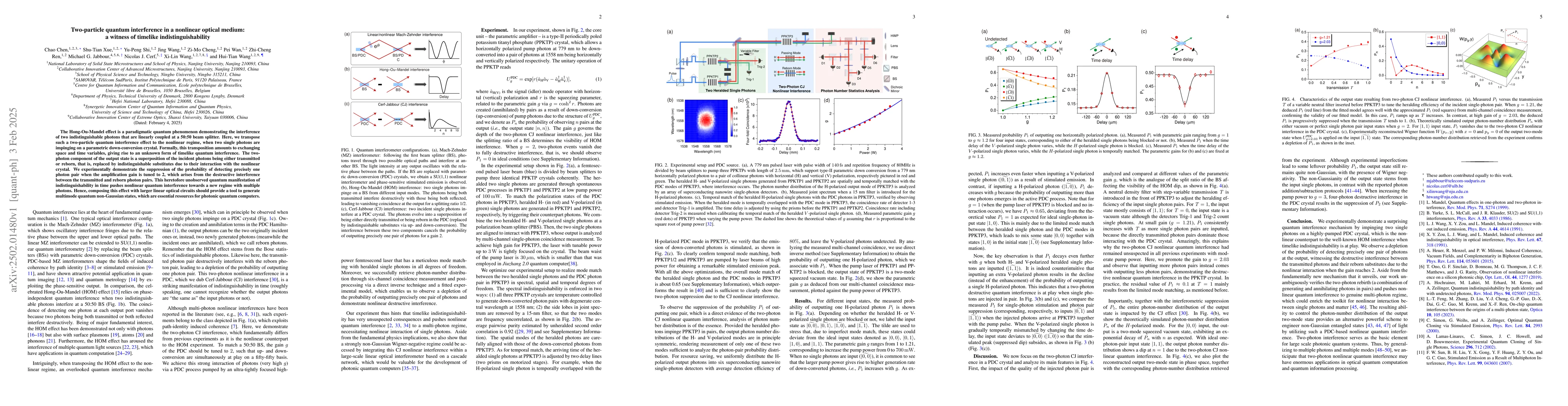 Thumbnail for Two-particle quantum interference in a nonlinear optical medium: a
  witness of timelike indistinguishability