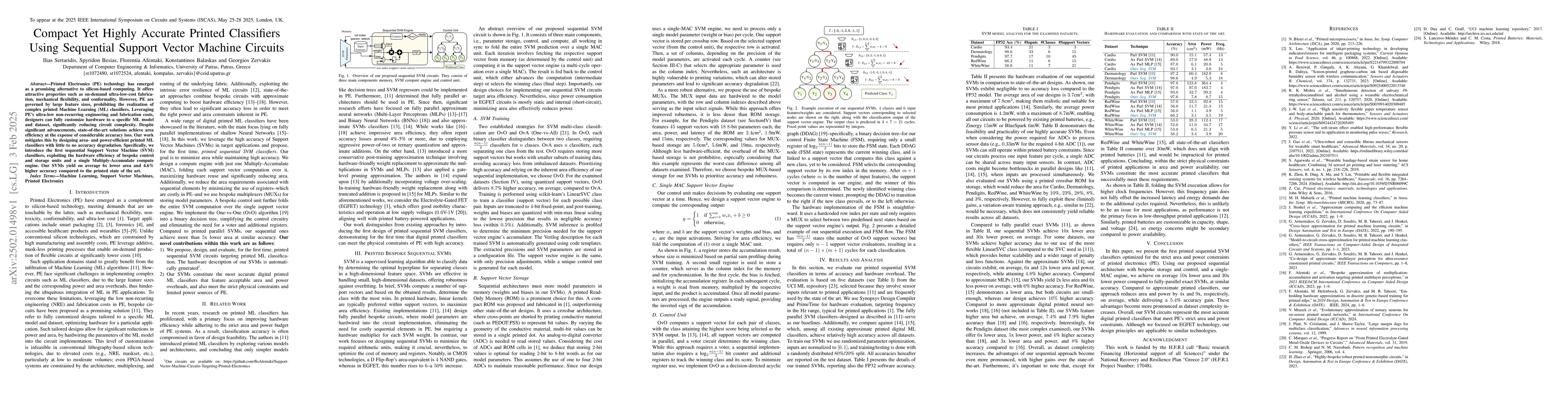 Thumbnail for Compact Yet Highly Accurate Printed Classifiers Using Sequential Support
  Vector Machine Circuits