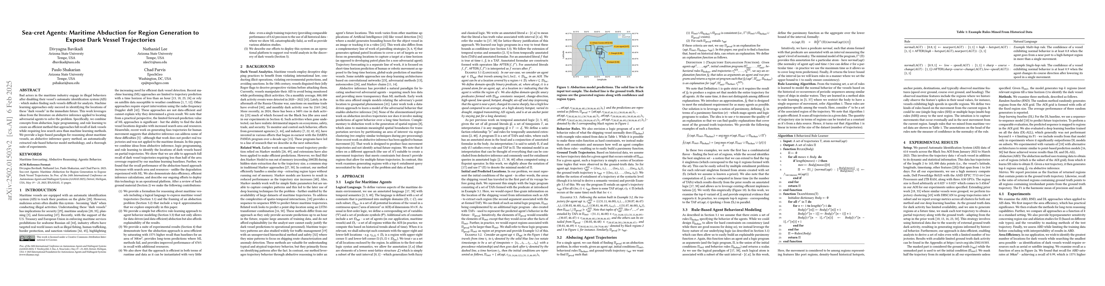 Thumbnail for Sea-cret Agents: Maritime Abduction for Region Generation to Expose Dark
  Vessel Trajectories