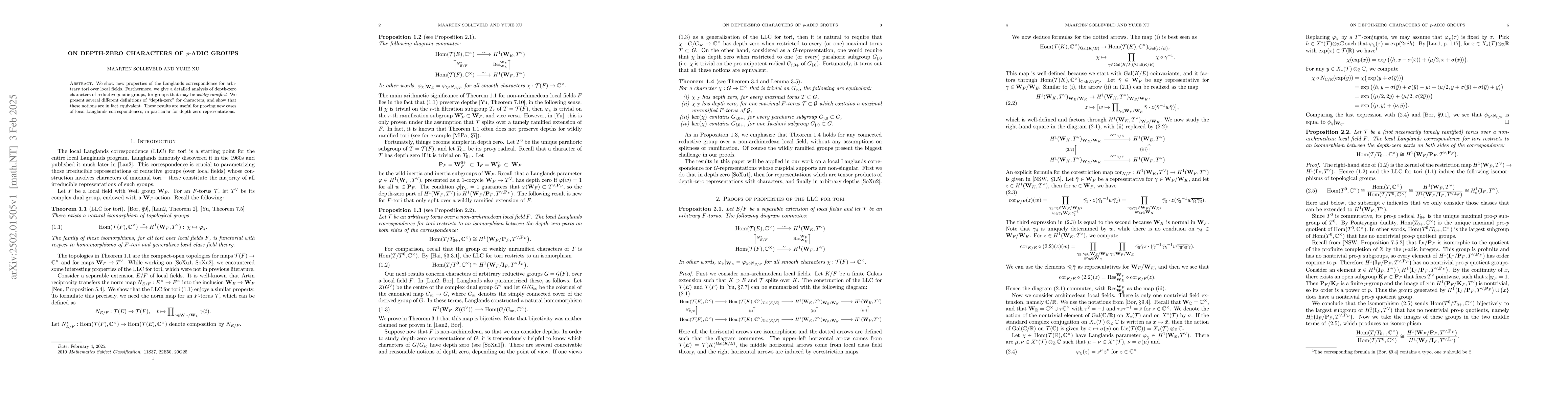Thumbnail for On depth-zero characters of p-adic groups