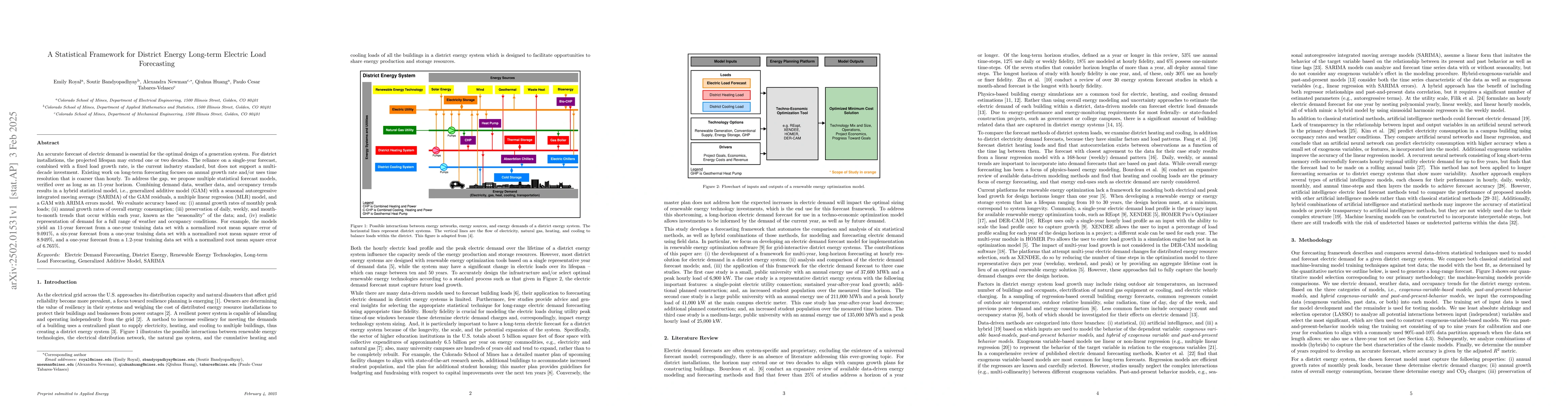 Thumbnail for A Statistical Framework for District Energy Long-term Electric Load
  Forecasting