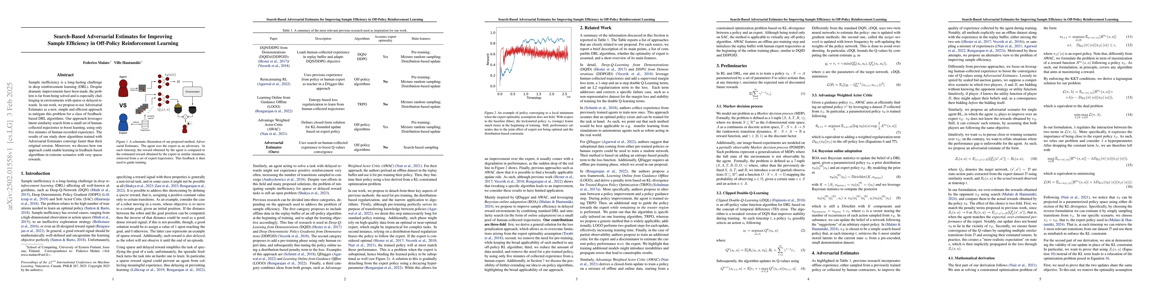 Thumbnail for Search-Based Adversarial Estimates for Improving Sample Efficiency in
  Off-Policy Reinforcement Learning